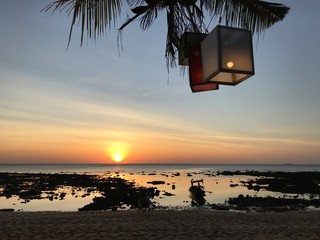 Sunset on the beach of Koh Lanta, Thailand
