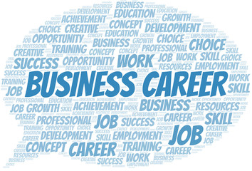 Fototapeta premium Business Career typography vector word cloud.
