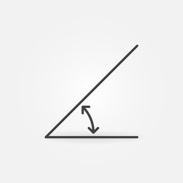 45 degrees angle linear vector concept minimal icon or sign
