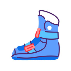 Otrhopedics boot flat color icon. Rehabilitation and treatment after injuries, sprained. Sign for web page, mobile app, button, logo