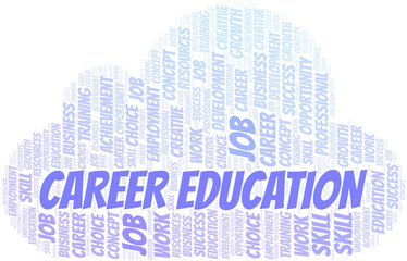 Career Education typography vector word cloud.