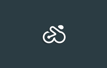 Cycling Symbol. Isolated bike on a dark Illustration vector 