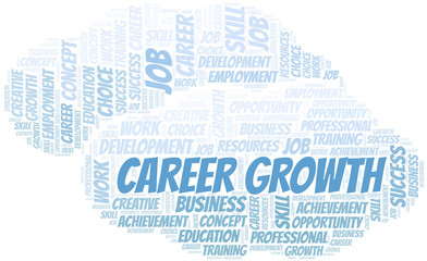 Career Growth typography vector word cloud.