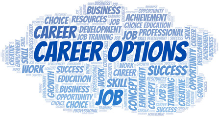 Career Options typography vector word cloud.