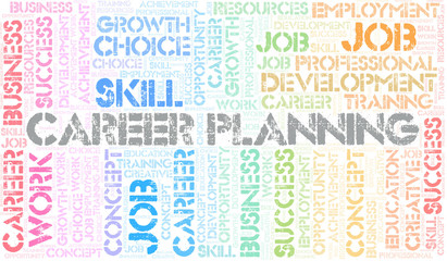 Fototapeta premium Career Planning typography word cloud.
