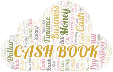 Obraz premium Cash Book typography vector word cloud.