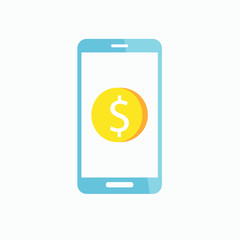 Online money transfer illustration vector illustration concept with smartphone 