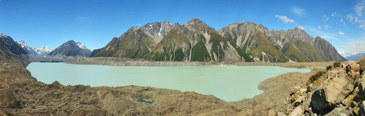 Tasman Lake  - a proglacial lake formed by the recent retreat of the Tasman Glacier in New Zealand's South Island