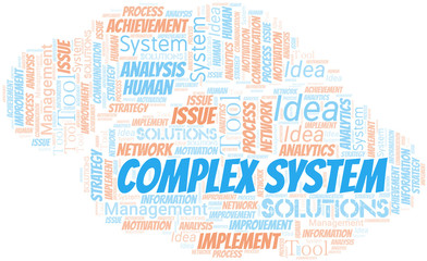 Fototapeta premium Complex System typography vector word cloud.