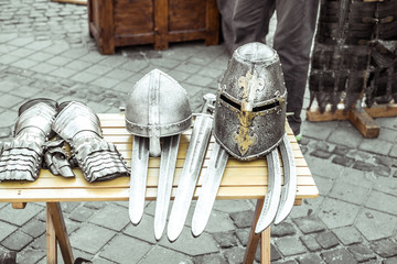 medieval knight armor and weapons