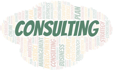 Obraz premium Consulting typography vector word cloud.