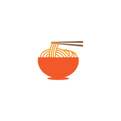 noodle food in a simple illustration vector design icon