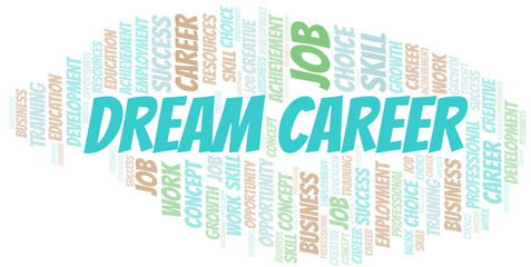 Dream Career typography vector word cloud.