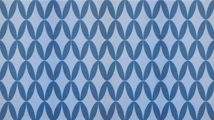 Old blue vintage shabby oval ellipse rhombus diamond print motif tiles stone concrete cement wall texture background