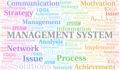 Fototapeta premium Management System typography vector word cloud.