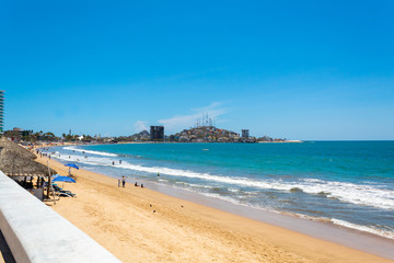 Malecon Avenue in the coastal city of Mazatlan in the state of Sinaloa