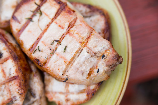 Pork loin BBQ, detailed shot 