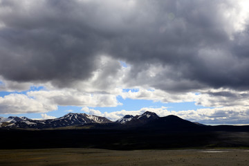 Kjolur / Iceland - August 25, 2017: Scenery along the Kjolur Highland Road, Iceland, Europe