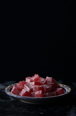 Turkish delight lokum with rose aroma
