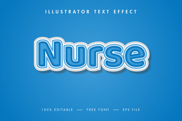 Nurse 3d Text Effect with Editable Text Effect. 