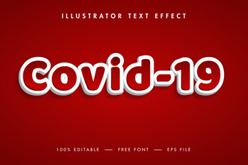 COVID-19 3d Text Effect with Stylistic Effect. 