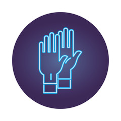 Obraz premium hand with surgical gloves neon style