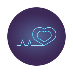 medical heart cardiology pulse neon style