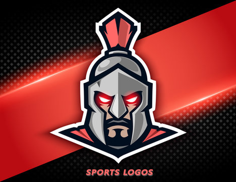 Professional logo spartan warrior. Sport mascot, e-sports label. Vector illustration.