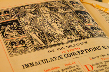 Fototapeta premium Roman Catholic Traditional Latin Mass Missal Virgin Mary