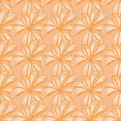 Fototapeta na wymiar Autumn foliage seamless pattern. Orange Leaves vector illustration background.