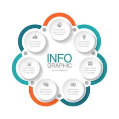 Vector iInfographic template for business, presentations, web design, 7 options.