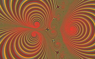 Fototapeta na wymiar Green orange spirals abstract colorful background