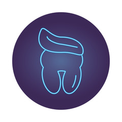 teeth human neon style icon