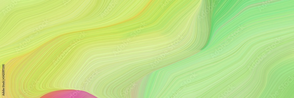 Poster smooth landscape orientation graphic with waves. modern curvy waves background design with khaki, pa