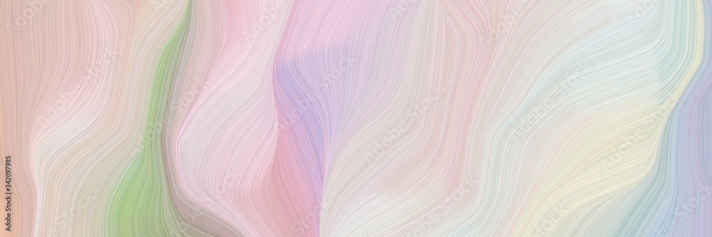 Poster smooth background elegant graphic with light gray, dark sea green and tan color. abstract waves desi
