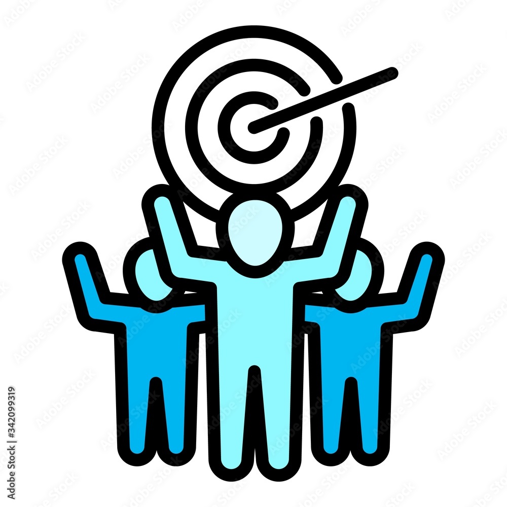 Poster team target icon. outline team target vector icon for web design isolated on white background