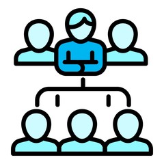 Teamwork management icon. Outline teamwork management vector icon for web design isolated on white background