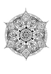 Mandala inspirowana doodleart, zentagle
