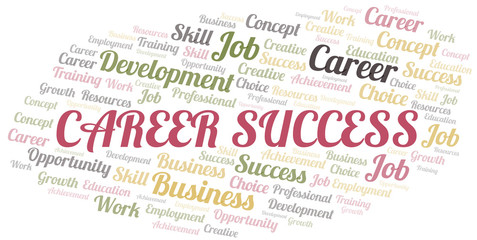 Career Success typography vector word cloud.