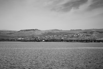 Sea of Galilee in Black and White