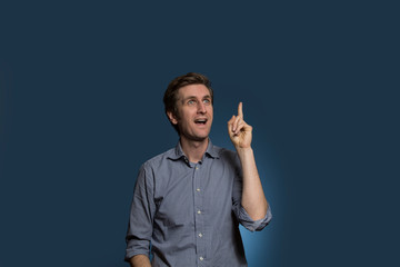 Man Showing Facial Expression of New Idea and Discovery