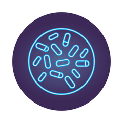 bacteria culture neon style icon