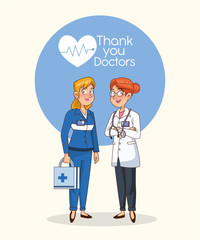 professional doctor and paramedic avatars characters