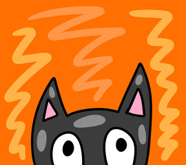 Stylized Happy Halloween Cat Card