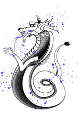 Beautiful Details Dragon Tattoo Illustration