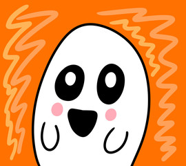 Stylized Happy Halloween Ghost Card