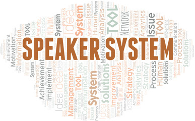 Obraz premium Speaker System typography vector word cloud.