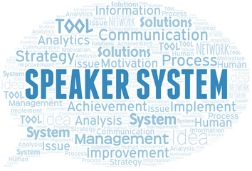 Obraz premium Speaker System typography vector word cloud.