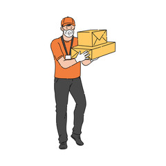 䌀愀爀琀漀漀渀 搀攀氀椀瘀攀爀礀 洀愀渀 眀椀琀栀 挀漀爀漀渀愀瘀椀爀甀猀 瀀爀漀琀攀挀琀椀漀渀 洀愀猀欀 愀渀搀 最氀漀瘀攀猀 愀渀搀 戀漀砀攀猀