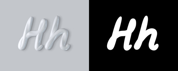 3d rendering of Cream alphabet, set of letters